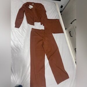 Sioni Rust Pantsuit Set